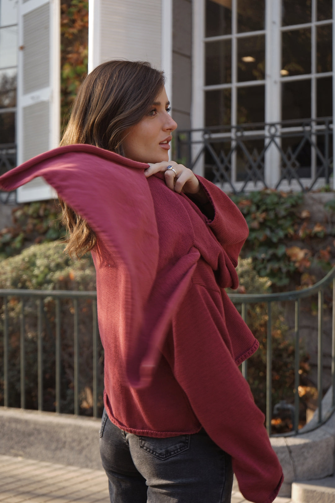 Sweater Capa Nuba Burdeo