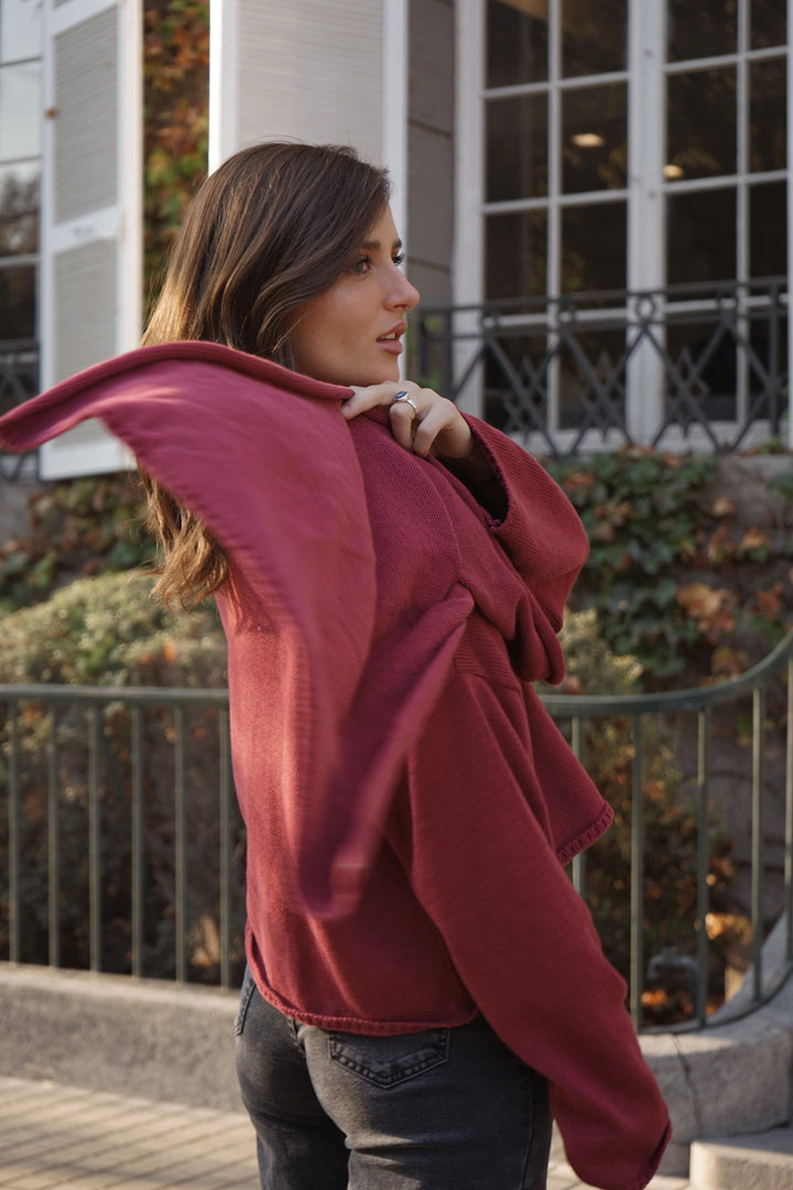 Sweater Capa Nuba Burdeo