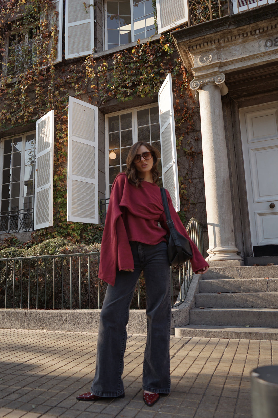 Sweater Capa Nuba Burdeo
