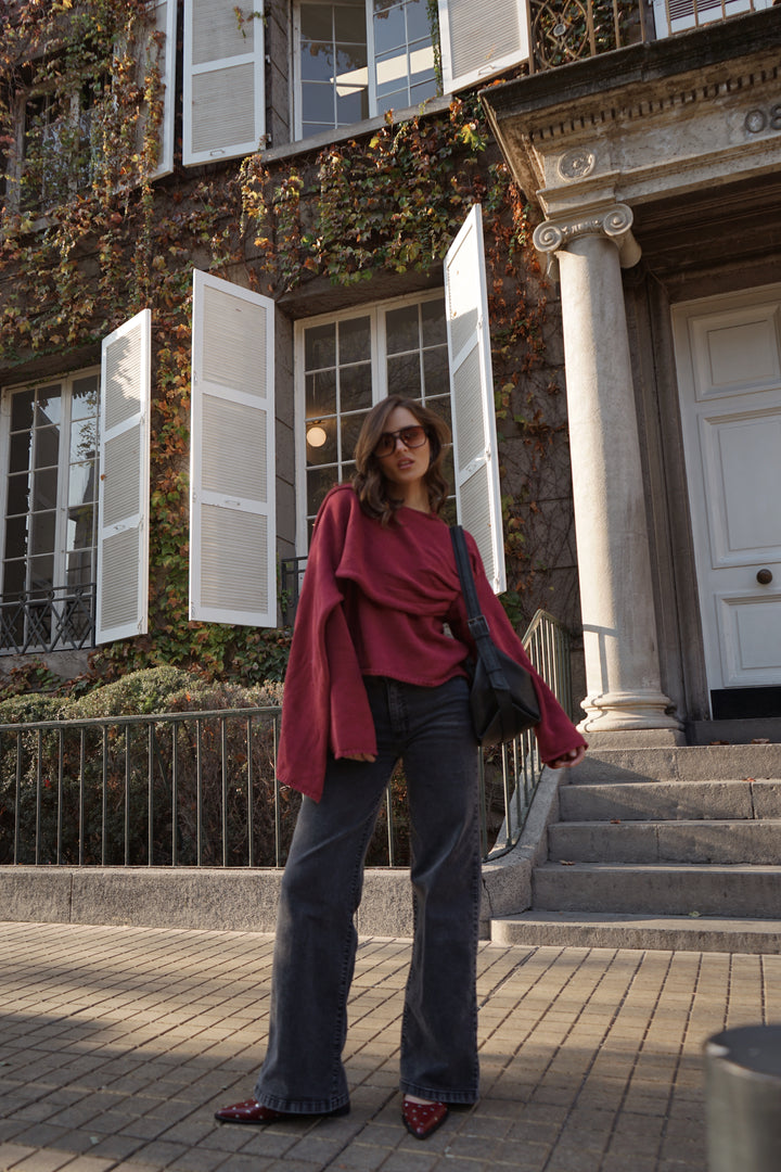 Sweater Capa Nuba Burdeo
