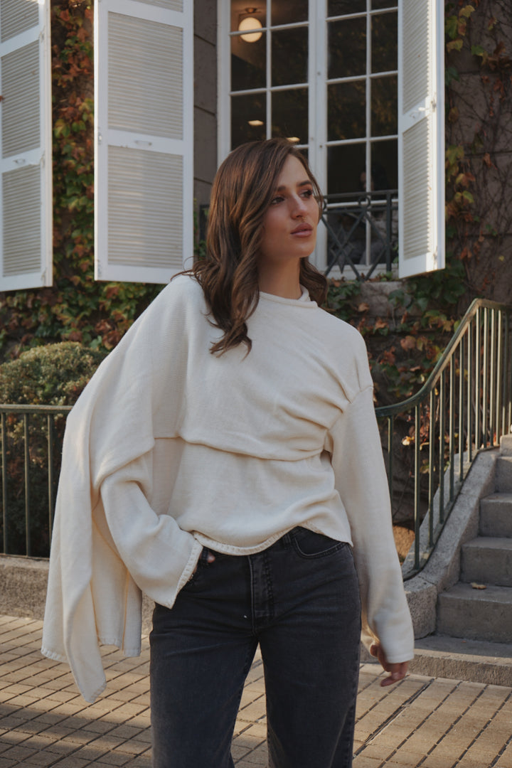Sweater Capa Nuba Crudo