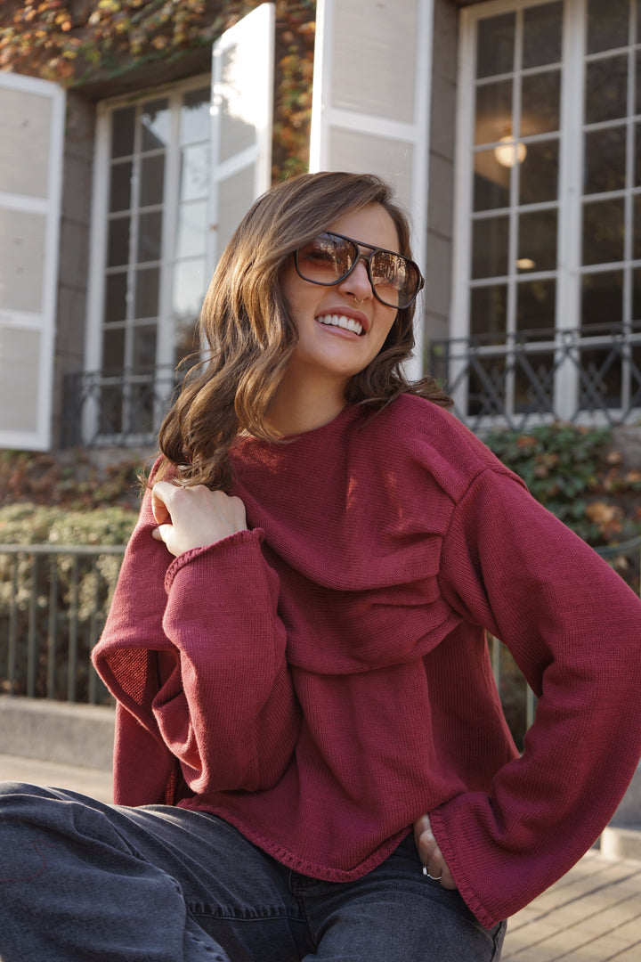 Sweater Capa Nuba Burdeo
